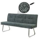 thumbnail of Sitzbank | HxBxT 93x180x58cm | Sitzhöhe 51cm | Lehne Stoff/Textil Chenille Edelstahl gebürstet 180cm | Blau-Grün | Esszimmerbank Bank Polsterbank