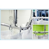 thumbnail of Winkelstange 150x150 cm Überlänge barrierefrei Silber glänzend 2x Deckenhalterungen Badewanne