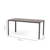 thumbnail of Lot de jardin avec table et 6 chaises, table rectangulaire avec structure en acier et chaises monobloc empilables en résine – Thomas+Anna/Taupe