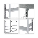 thumbnail of PROREGAL Schwerlastregal Silver Mamba Made in Germany | HxBxT 200x500x50cm | 5 Ebenen je 150kg Fachlast | Verzinkt