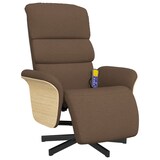 thumbnail of vidaXL Massagesessel mit Fußteil Braun Stoff