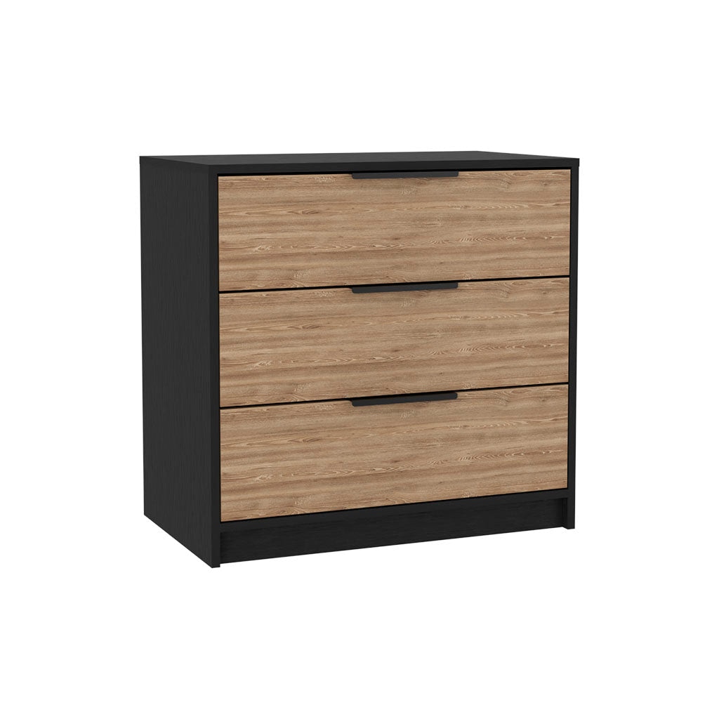 Comoda kaia en melamina con tres cajones de rieles metalicos