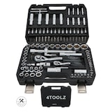 thumbnail of 4toolz ® Doppenset 108-delig in Koffer - 72 tands Ratels 1/2" en 1/4'' Doppen en Bit-set