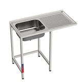 thumbnail of Gasfrit – Évier sous comptoir, 1 cuve et 1 égouttoir, acier inoxydable industriel,  1000 × 500 × 850 mm