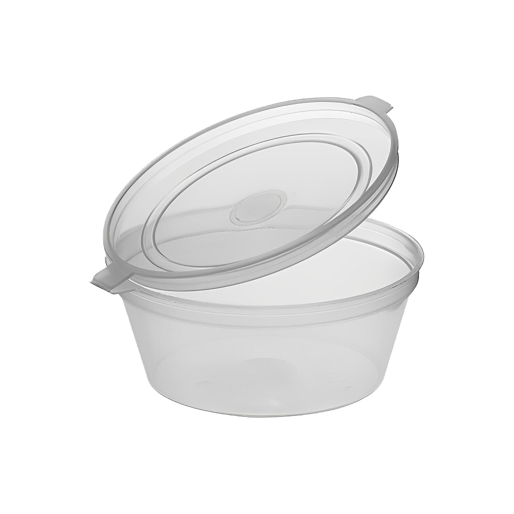 Pot à sauce de 100 ml en plastique PP avec couvercle à charnière par 500
