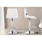 thumbnail of Banco de bar Jerry em imitação de pele branco/cromo