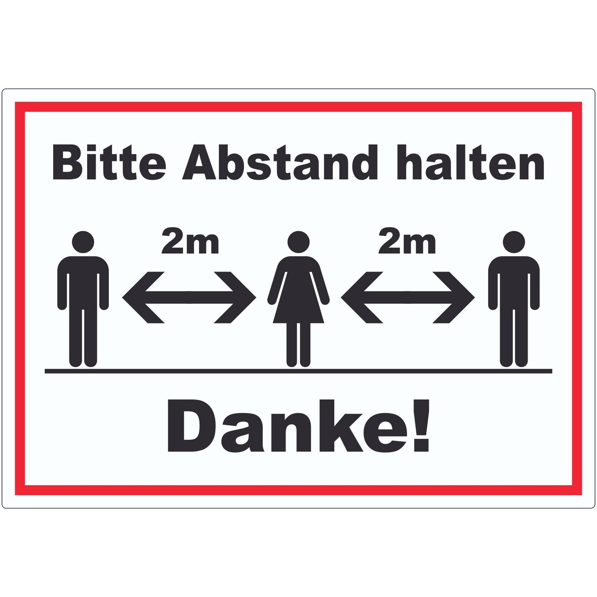 Bitte 2m Abstand halten Aufkleber A9 (37x52mm)