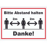 thumbnail of Bitte 2m Abstand halten Aufkleber A9 (37x52mm)