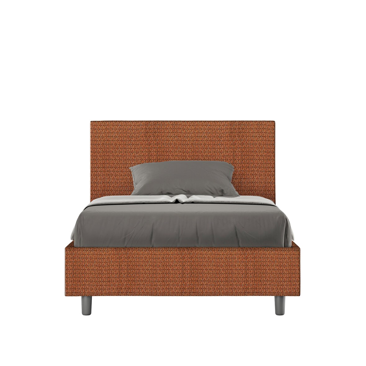 Cama con somier acolchada 120x200 tejido Labirinto 04 naranja Adele