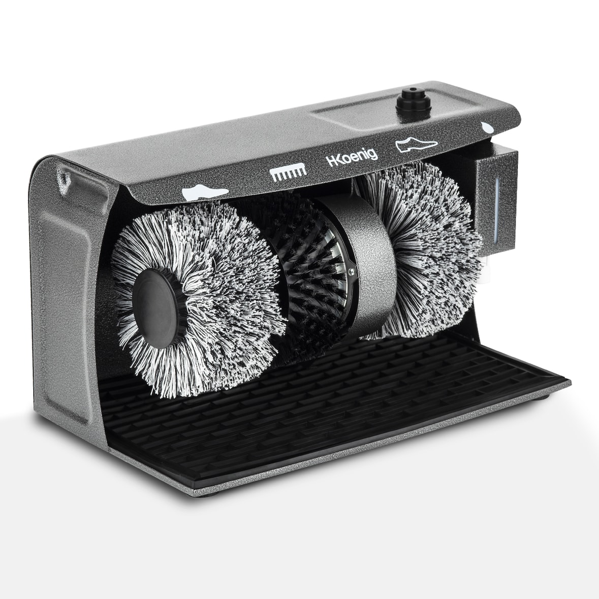 H.Koenig Cireur de Chaussures Électrique, 3 en 1, Cireuse, Distributeur de Cire, 120 W, Noir U600, Gris Anthracite