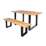 thumbnail of Sitzbank Baumkante 160 cm Eichenholz massiv schwarz Enrico