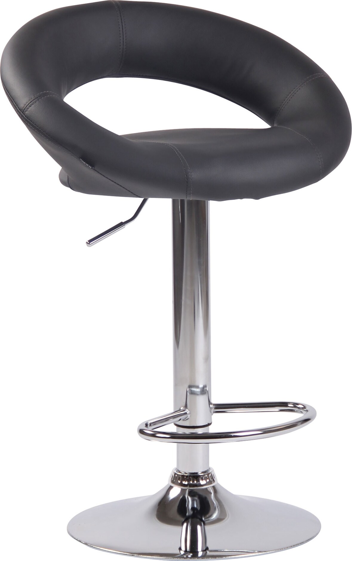 Barhocker MEKIM - Kunstleder Grau 53x47x80 cm Silber | Barstuhl Höhenverstellbar Mit Lehne Drehbar Tresenhocker Tresenstuhl Kneipenhocker Kneipenstuhl