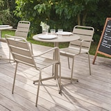 thumbnail of Conjunto de mesa de jardín y 2 sillones de metal color topo - Oviala