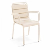 thumbnail of Terrassensessel aus elfenbeinfarbenem Metall