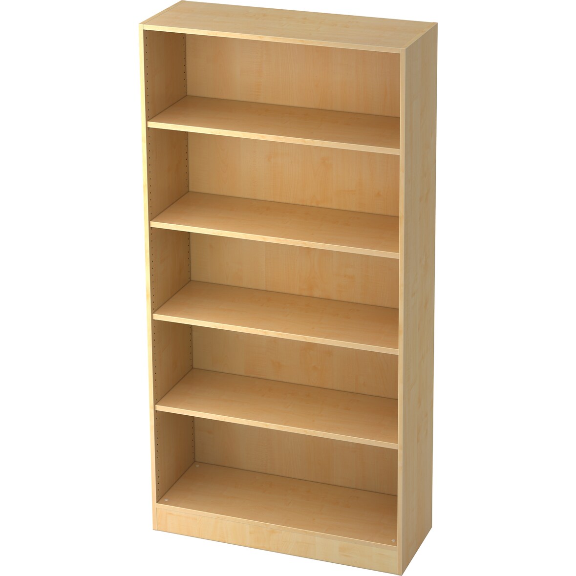 bümö office Regal Ahorn, Standregal Holz - Aktenregal für Ordner & Bücher, Bücherregal 100 cm breit, 5 OH Regal Wand, Büroregal, Holzregal,