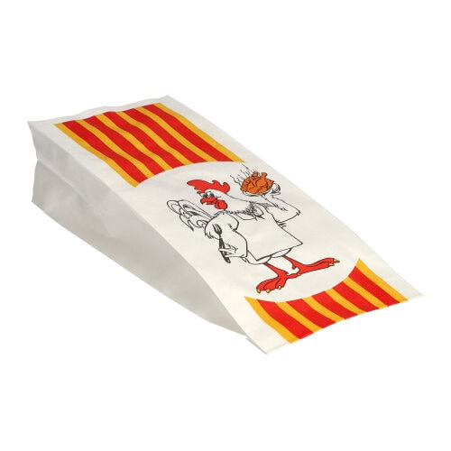 1000 Hähnchenbeutel, Papier mit HDPE-Einlage 24 cm x 10,5 cm x 5,5 cm Grillhähnchen 1/2