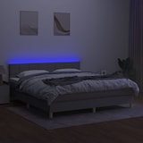 thumbnail of vidaXL Boxspringbett mit Matratze & LED Hellgrau 160x200 cm Stoff