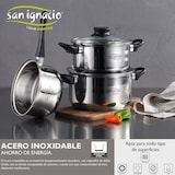 thumbnail of San Ignacio - Batería de cocina 16/18/20cm Acero Inoxidable con Set de Sartenes Optimum Plus 18/22/26cn en aluminio prensado aptas para inducción