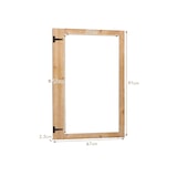 thumbnail of Espelho de parede COSTWAY, espelho grande com moldura de madeira, espelho decorativo com ganchos de metal, natural