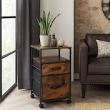 thumbnail of Relaxdays Rollcontainer, 2 Schubladen, Hängeregister, Industrial-Design, HBT: 68x40x40 cm, Aktenschrank, braun/schwarz