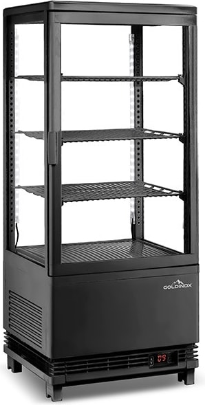 Positive schwarze Kühlvitrine 68 Liter Full Black PREMIUM - GOLDINOX