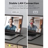 thumbnail of goobay 70698 goobay USB C 3.1/RJ45 CAT 6 Kabel 2,0 m grau, schwarz, 1 St.