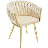 thumbnail of tectake Conjunto de cadeiras ASTANO veludo, design de nó - Conjunto de 4 cor de areia/dourado
