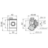 thumbnail of DEHN 540121 AK 8.10 AQ4 50 TE20 25 V4A Dachrinnenklemme 1 St.