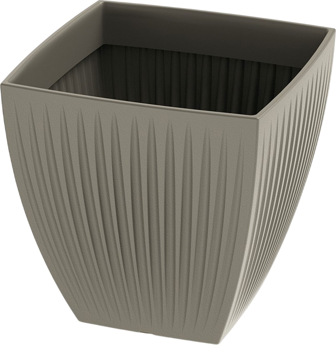 WellHome - Blumentopf aus rotationsgeformtem Kunststoff 69L Ø48x48cm in farbe Mokka - Latia Square MIDL