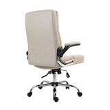 thumbnail of Sedia da ufficio HWC-J21, sedia direzionale girevole da scrivania, regolabile in altezza ~ tessuto/tessuto marrone chiaro