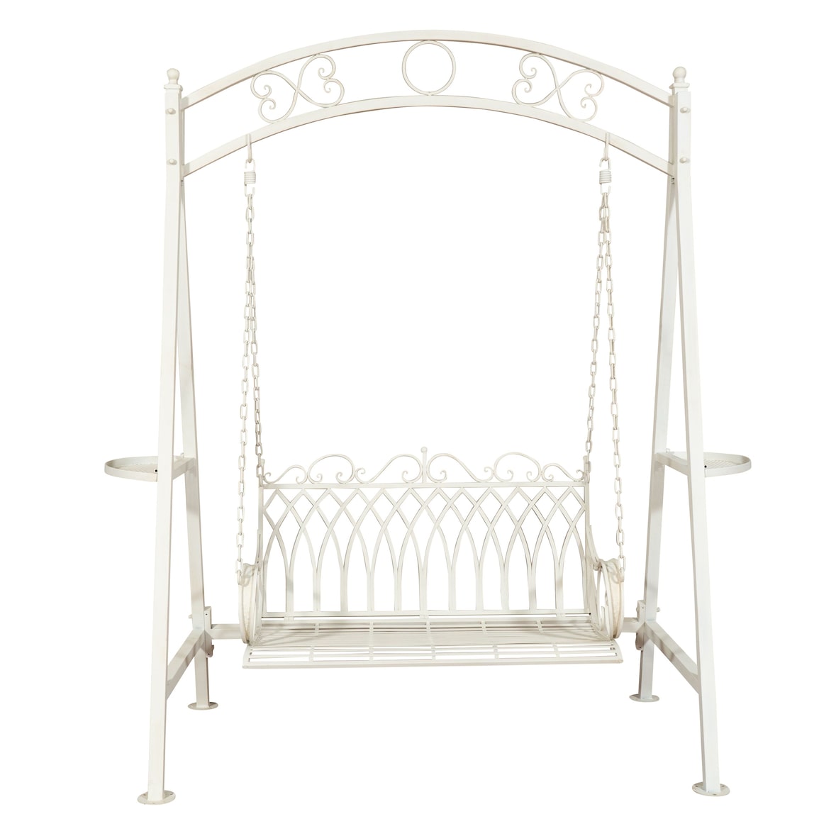 Biscottini Dondolo da giardino 198x100x220 cm -Panchina a dondolo in ferro - Dondolo da esterno - Dondolo 2 posti - Sedia a dondolo - Altalena