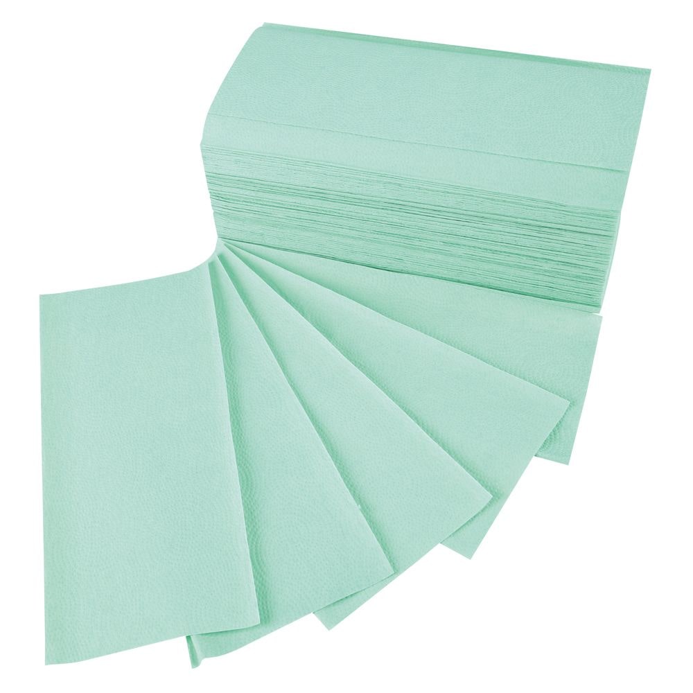 Papierhandtuch 2-lagig Zellulose ZZ/V-Falz Grün 25x23 cm