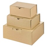 thumbnail of 25x Versandkarton 240x200x100mm schnelle Aufrichtung mit Steckverschluss Warenpost International braun