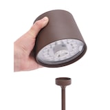 thumbnail of METRO PROFESSIONAL Lampe de table LED SANA II, lot de 2, aluminium/polycarbonate, Ø 11.5 x 39 cm, connexion USB, contrôle tactile, étanche, brun