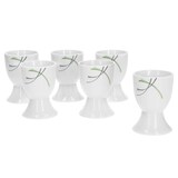 thumbnail of 6er Set Eierbecher Donna 4,8cm - weißes Porzellan mit Liniendekor 6 Stück