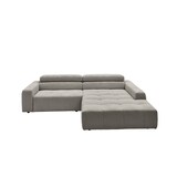 thumbnail of KAWOLA Sofa RENO Ecksofa Feincord grau mit motorischem Sitzvorzug Longchair rechts