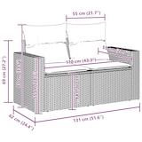 thumbnail of vidaXL 11-teiliges Gartensofa-Set mit Kissen in Beige aus Poly-Rattan und Akazie