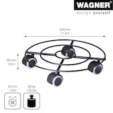 thumbnail of WAGNER Pflanzenroller DRAHT Ø 30 x 6,5 cm, für Innenbereich, Soft-Rollen, Stahl schwarz matt, Tragkraft 60 kg - 20094401