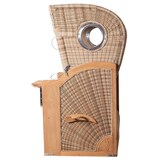 thumbnail of Strandkorb - bene living - Ammersee Single Teak Bullauge - PE shell - Modell 534 - Einsitzer inkl. Liftersystem