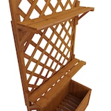 thumbnail of Canteiro elevado HWC-P69, plantador/caixa de flores plantador treliça treliça prateleira madeira FSC® 177x77x33cm ~ natural