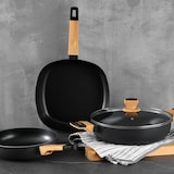 thumbnail of BERGNER - Batería de Cocina de 3 piezas Aluminio prensado con Tapas en color Negro apto para Inducción