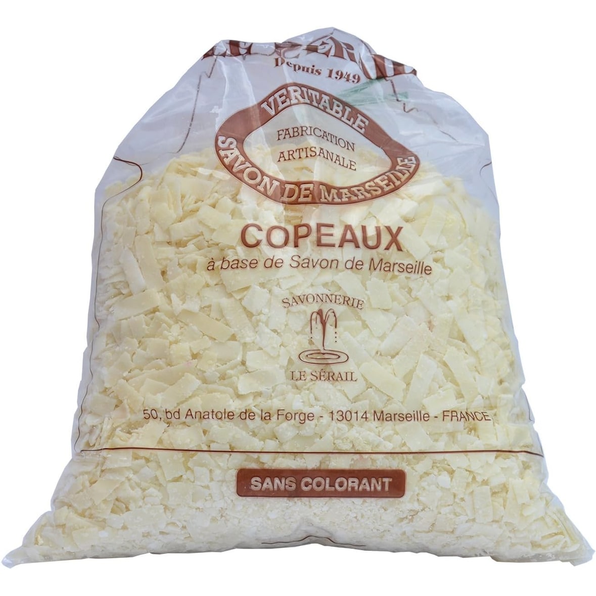 Marca Le Serail, Flocos de Sabão de Marselha - Aroma de Flor de Algodão