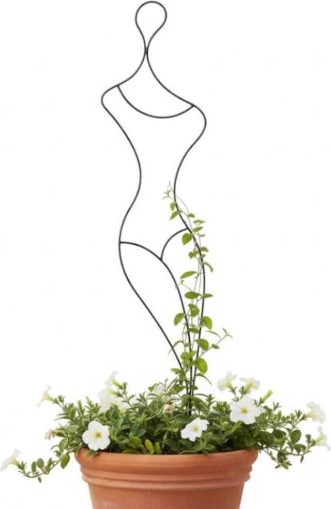 DanDiBo Rankhilfe Kletterhilfe Metall 140 cm Bodenstecker Gracia Gartenstecker Rankgitter Kletterpflanzen Blumenhalter Ranksäule Garten Blumen