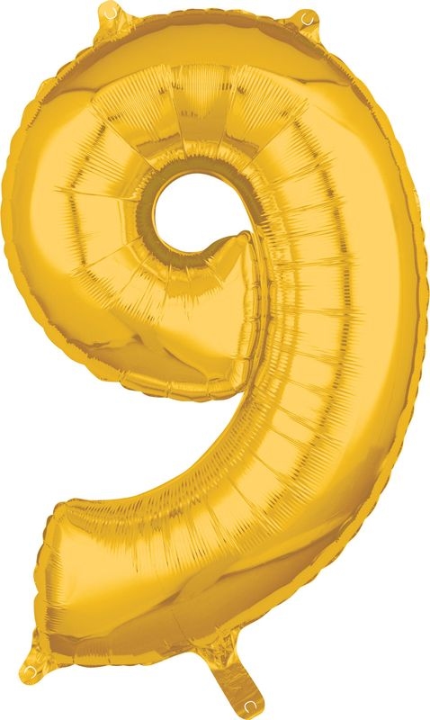 XL Folienballon gold Zahl 9