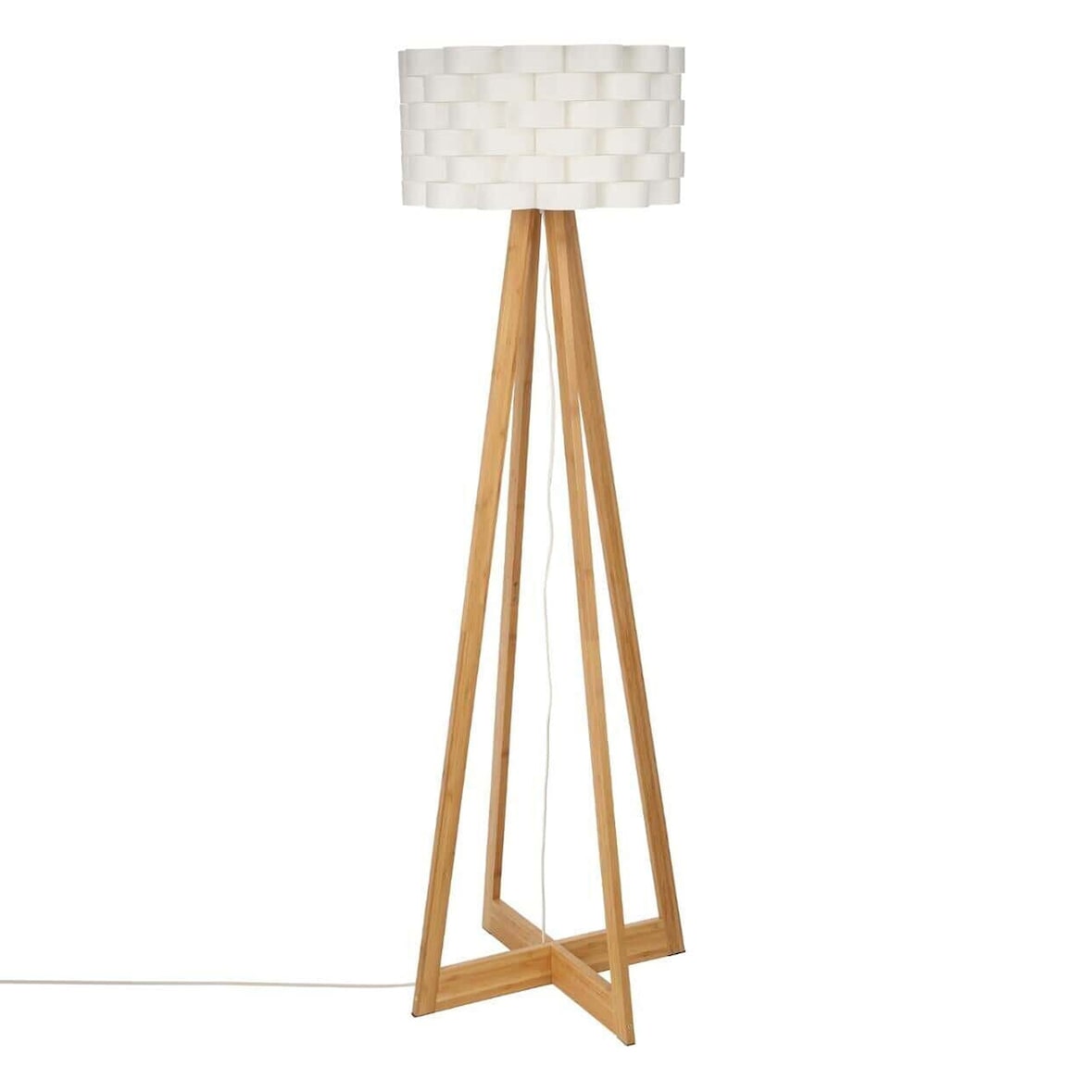 WellHome - Witte bamboe vloerlamp Ø50x150cm