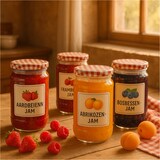 thumbnail of Confituurpot Jampot Inmaakpot met geruite schroefdeksel van 540 ml – 8.5 x 8.5 x 15 cm - 12 stuks