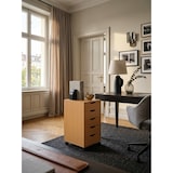 thumbnail of Rollcontainer WL5.924 33x64x38cm Buche MDF-Holz, Schreibtisch-Container Rollschrank 5 Schubladen, Moderner Schubladencontainer mit Rollen,
