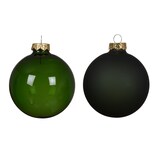 thumbnail of 4 Weihnachtskugeln Glas 8cm matt & glänzend Christbaumkugeln Weihnachtsbaumkugeln Groß Christbaumschmuck Weihnachtsbaumschmuck Piniengrün transparent