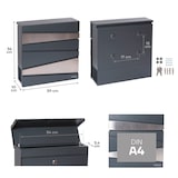 thumbnail of ARREGUI Armor E6905 Buzón Exterior de Acero y Acero Inoxidable con Soporte para Periódicos Tamaño M (Correo DIN A4 y Revistas), Antracita e Inox
