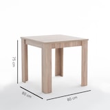 thumbnail of Mesa de interior cuadrada 80x80 cm en madera melaminada, diseño clásico y funcional, para cocina, comedor, bar o restaurante–Elvis/Roble